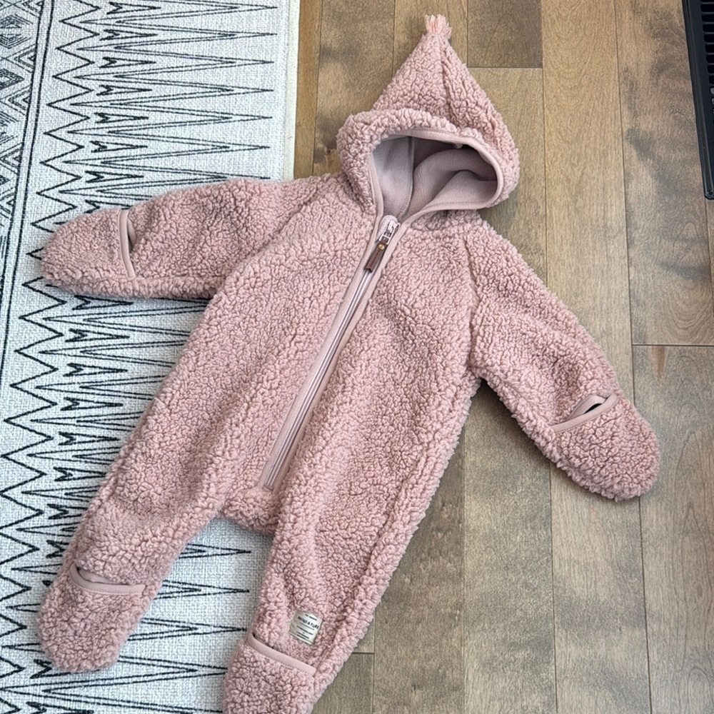Mini A Ture Pink Cozy Footies One Piece